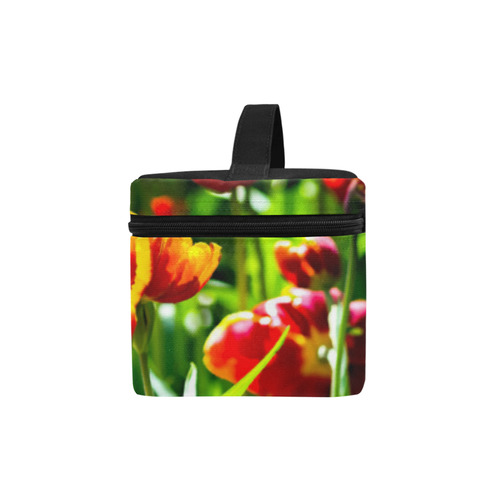 Colorful tulip flowers chic spring floral beauty Cosmetic Bag/Large (Model 1658)