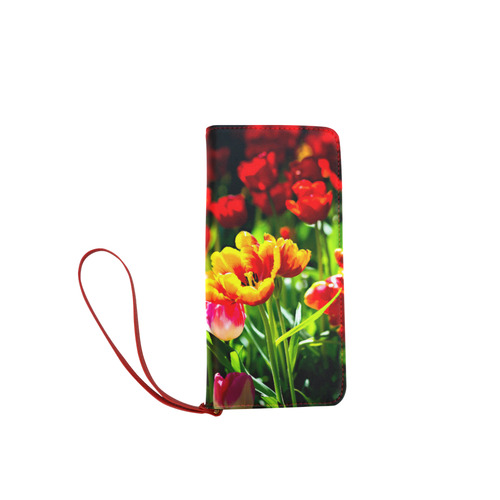 Colorful tulip flowers chic spring floral beauty Women's Clutch Wallet (Model 1637)