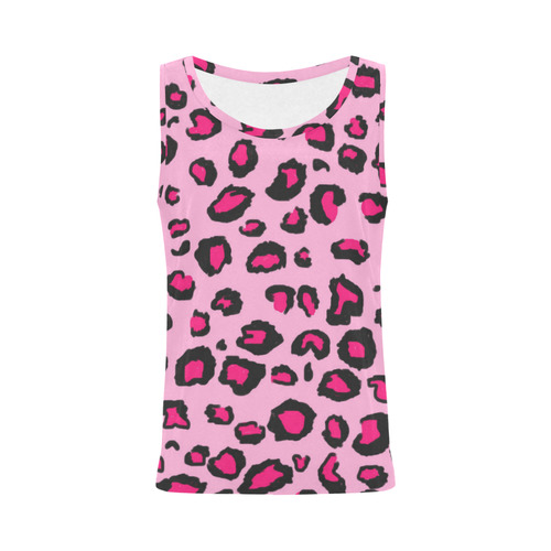 Pink Leopard All Over Print Tank Top for Women (Model T43)