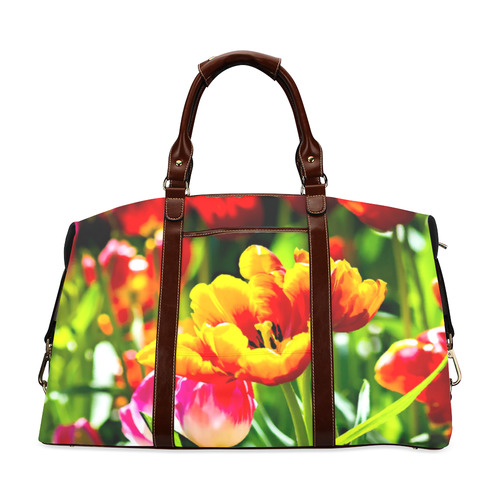 Tulip Flower Colorful Beautiful Spring Floral Classic Travel Bag (Model 1643) Remake