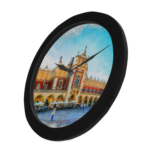 Cracow Krakow city art Circular Plastic Wall clock