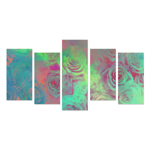 flowers roses Canvas Print Sets E (No Frame)