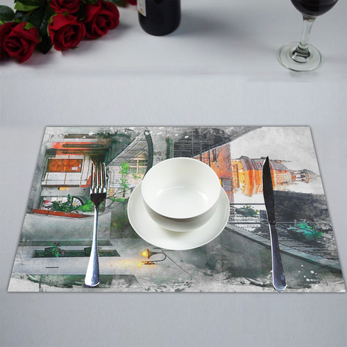 Cracow Krakow city art Placemat 14’’ x 19’’ (Set of 6)