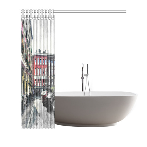 Cracow Krakow city art Shower Curtain 72"x72"