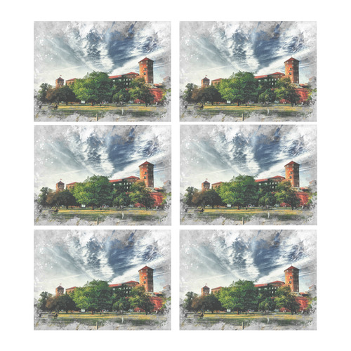 Cracow Krakow city art Placemat 14’’ x 19’’ (Set of 6)