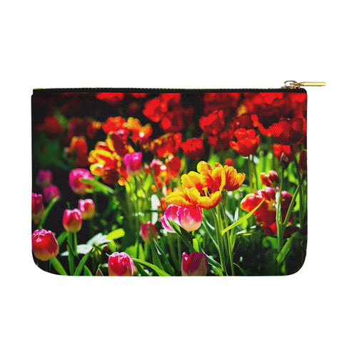 Colorful tulip flowers chic spring floral beauty Carry-All Pouch 12.5''x8.5''