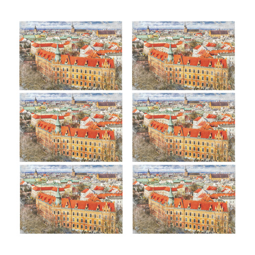 Cracow Krakow city art Placemat 12’’ x 18’’ (Set of 6)