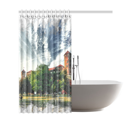 Cracow Krakow city art Shower Curtain 69"x70"