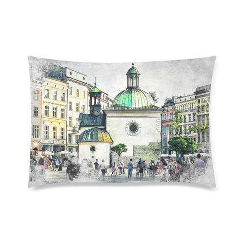 Cracow Krakow city art Custom Zippered Pillow Case 20"x30"(Twin Sides)