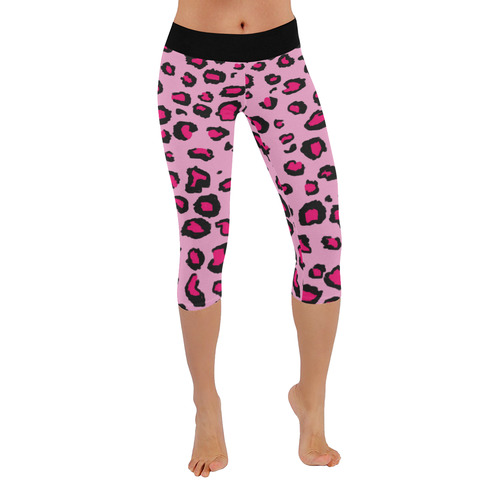 pink cheetah 3 Women's Low Rise Capri Leggings (Invisible Stitch) (Model L08)