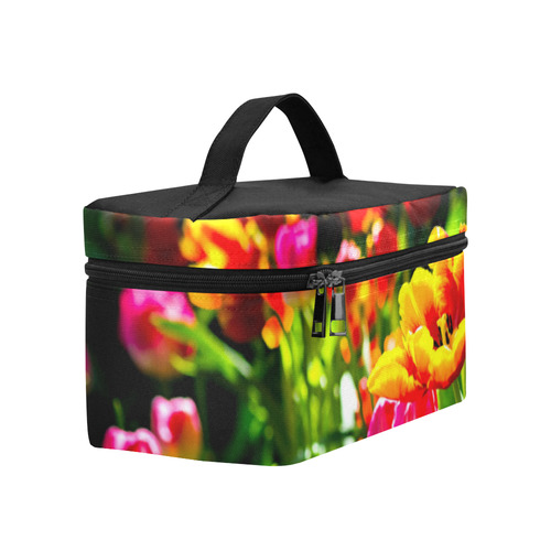 Colorful tulip flowers chic spring floral beauty Cosmetic Bag/Large (Model 1658)