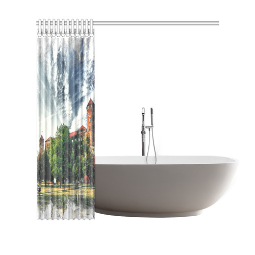 Cracow Krakow city art Shower Curtain 69"x70"