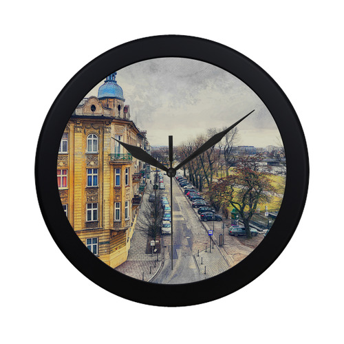 Cracow Krakow city art Circular Plastic Wall clock
