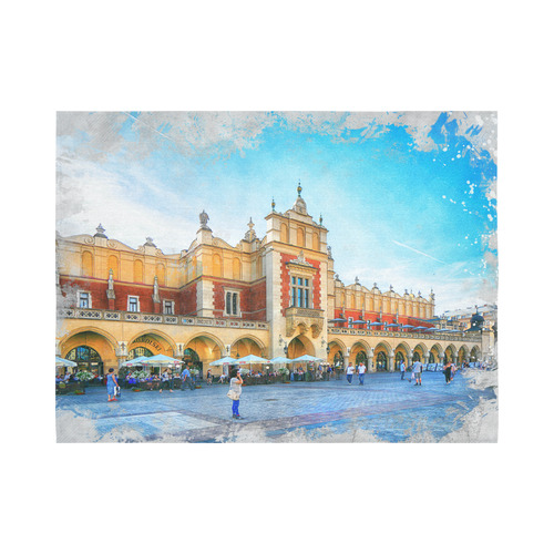 Cracow Krakow city art Cotton Linen Wall Tapestry 80"x 60"