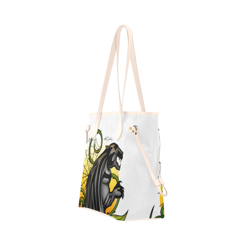 Panther Clover Canvas Tote Bag (Model 1661)
