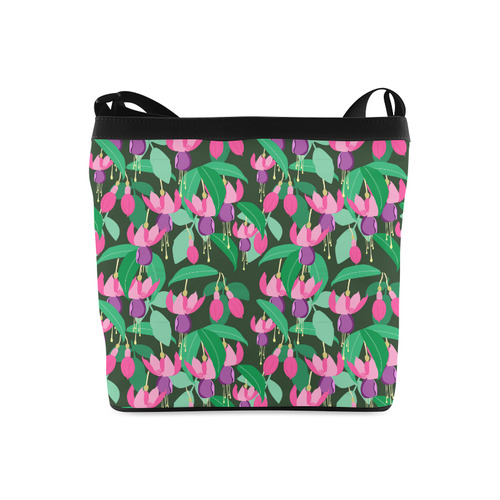 Fuchsia Red Pink Purple Floral Pattern Crossbody Bags (Model 1613)