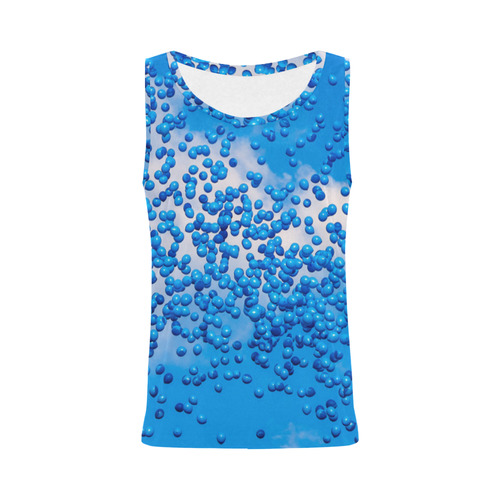 Blue Toy Balloons Flight Fantasy Atmosphere Dream All Over Print Tank Top for Women (Model T43)