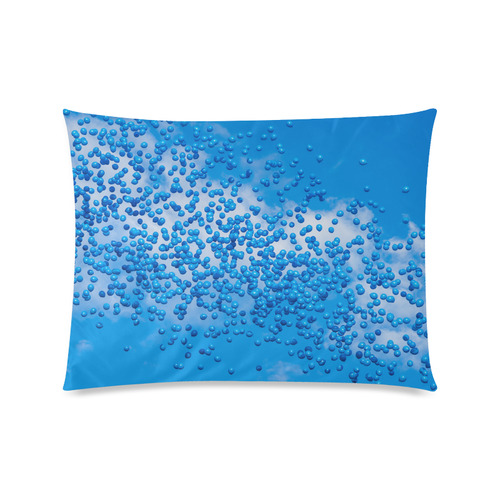 Blue Toy Balloons Flight Air Sky Atmosphere Cool Custom Picture Pillow Case 20"x26" (one side)