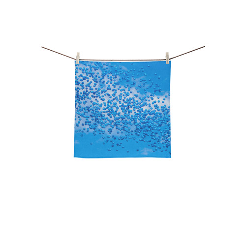 Blue Toy Balloons Flight Air Sky Dream Square Towel 13“x13”