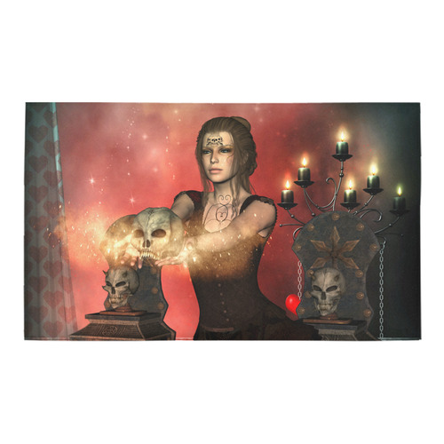The dark fairy with skulls Azalea Doormat 30" x 18" (Sponge Material)