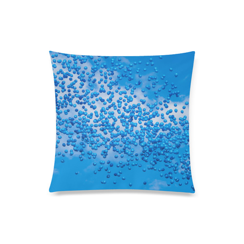 Blue Toy Balloons Flight Air Sky Dream Custom Zippered Pillow Case 20"x20"(Twin Sides)