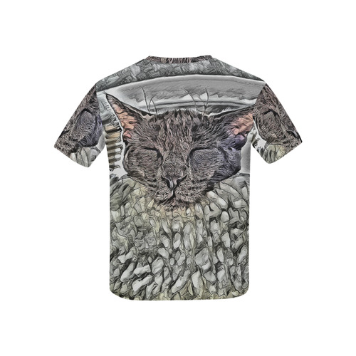 SLEEPING CAT 4KIDS Kids' All Over Print T-shirt (USA Size) (Model T40)