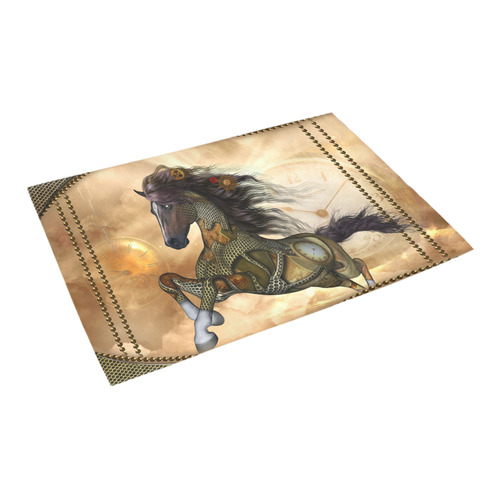 Aweseome steampunk horse, golden Azalea Doormat 24" x 16" (Sponge Material)