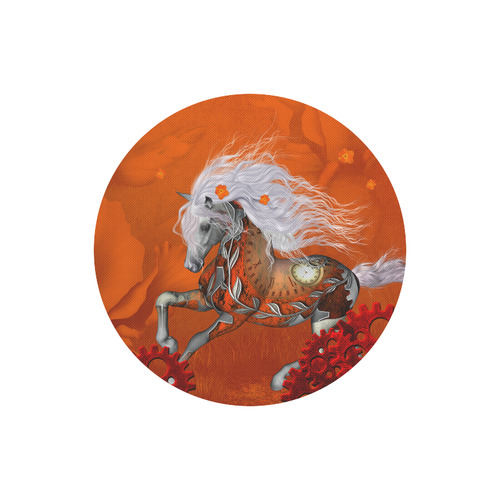 Wonderful steampunk horse, red white Round Mousepad