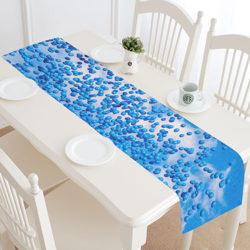 Blue Toy Balloons Flight Fantasy Atmosphere Dream Table Runner 16x72 inch