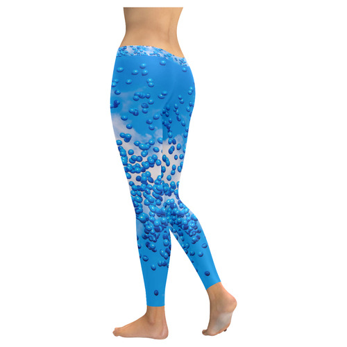 Blue Toy Balloons Flight Fantasy Atmosphere Dream Women's Low Rise Leggings (Invisible Stitch) (Model L05)