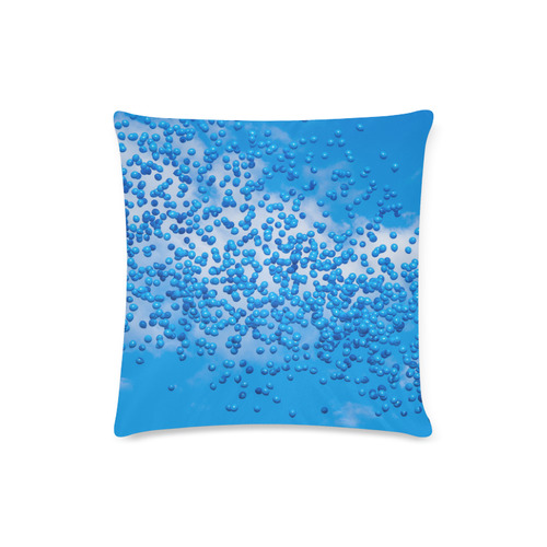 Blue Toy Balloons Flight Air Sky Dream Custom Zippered Pillow Case 16"x16"(Twin Sides)