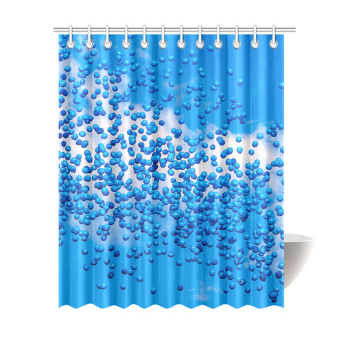 Blue Toy Balloons Flight Air Sky Atmosphere Dream Shower Curtain 69"x84"