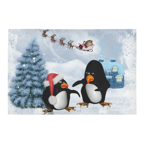 Christmas, funny, cute penguin Azalea Doormat 24" x 16" (Sponge Material)