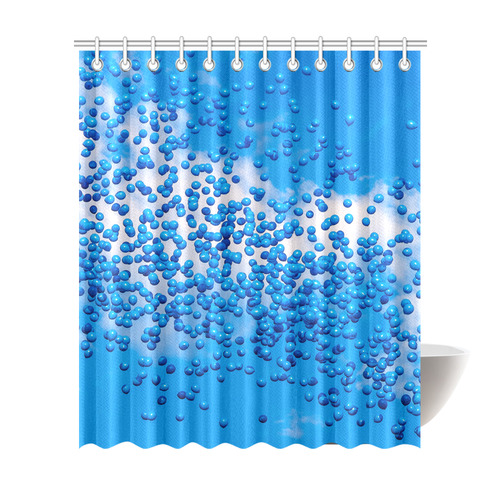 Blue Toy Balloons Flight Air Sky Atmosphere Dream Shower Curtain 72"x84"