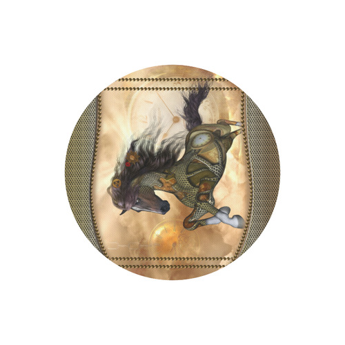 Aweseome steampunk horse, golden Round Mousepad