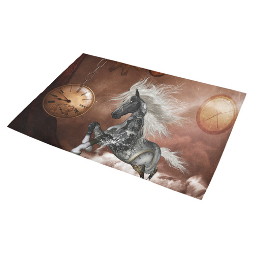 Amazing steampunk horse, silver Azalea Doormat 30" x 18" (Sponge Material)
