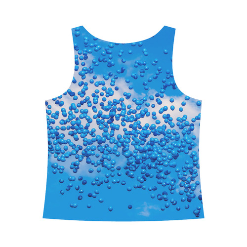 Blue Toy Balloons Flight Fantasy Atmosphere Dream All Over Print Tank Top for Women (Model T43)