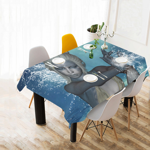 The fairy of water Cotton Linen Tablecloth 60" x 90"
