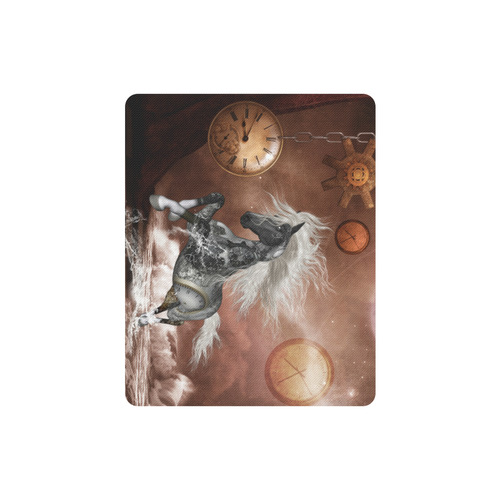 Amazing steampunk horse, silver Rectangle Mousepad