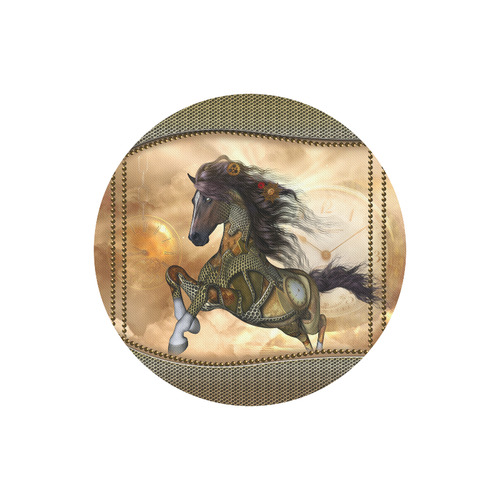 Aweseome steampunk horse, golden Round Mousepad