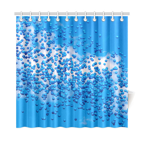 Blue Toy Balloons Flight Air Sky Atmosphere Dream Shower Curtain 72"x72"