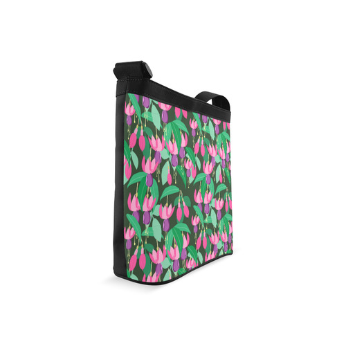 Fuchsia Red Pink Purple Floral Pattern Crossbody Bags (Model 1613)