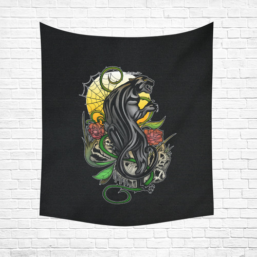 Panther Cotton Linen Wall Tapestry 51"x 60"