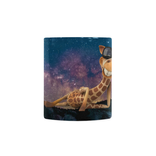 Aurora Star Night Sky Space Blue Mountain Giraffe White Mug(11OZ)