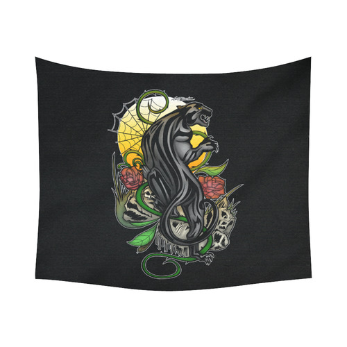 Panther Cotton Linen Wall Tapestry 60"x 51"