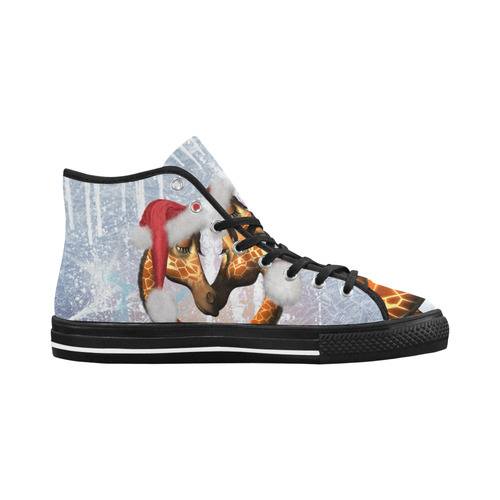 Christmas, funny giraffe Vancouver H Women's Canvas Shoes (1013-1)