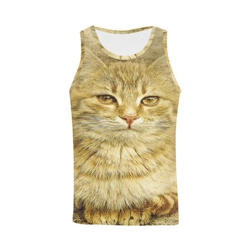 Orange Tabby Cat All Over Print Tank Top for Men (Model T43)