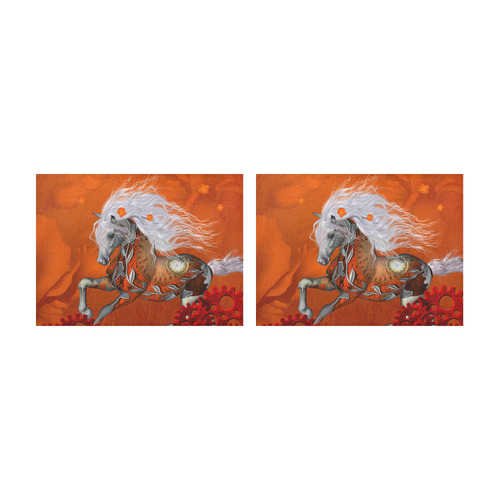 Wonderful steampunk horse, red white Placemat 14’’ x 19’’ (Set of 2)