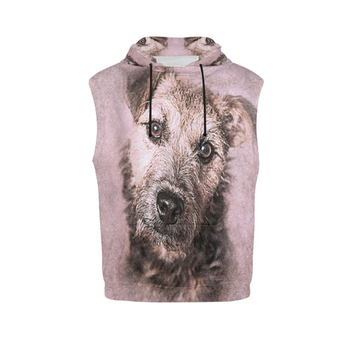 Darling Dogs 10 All Over Print Sleeveless Hoodie for Men (Model H15)