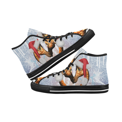 Christmas, funny giraffe Vancouver H Women's Canvas Shoes (1013-1)